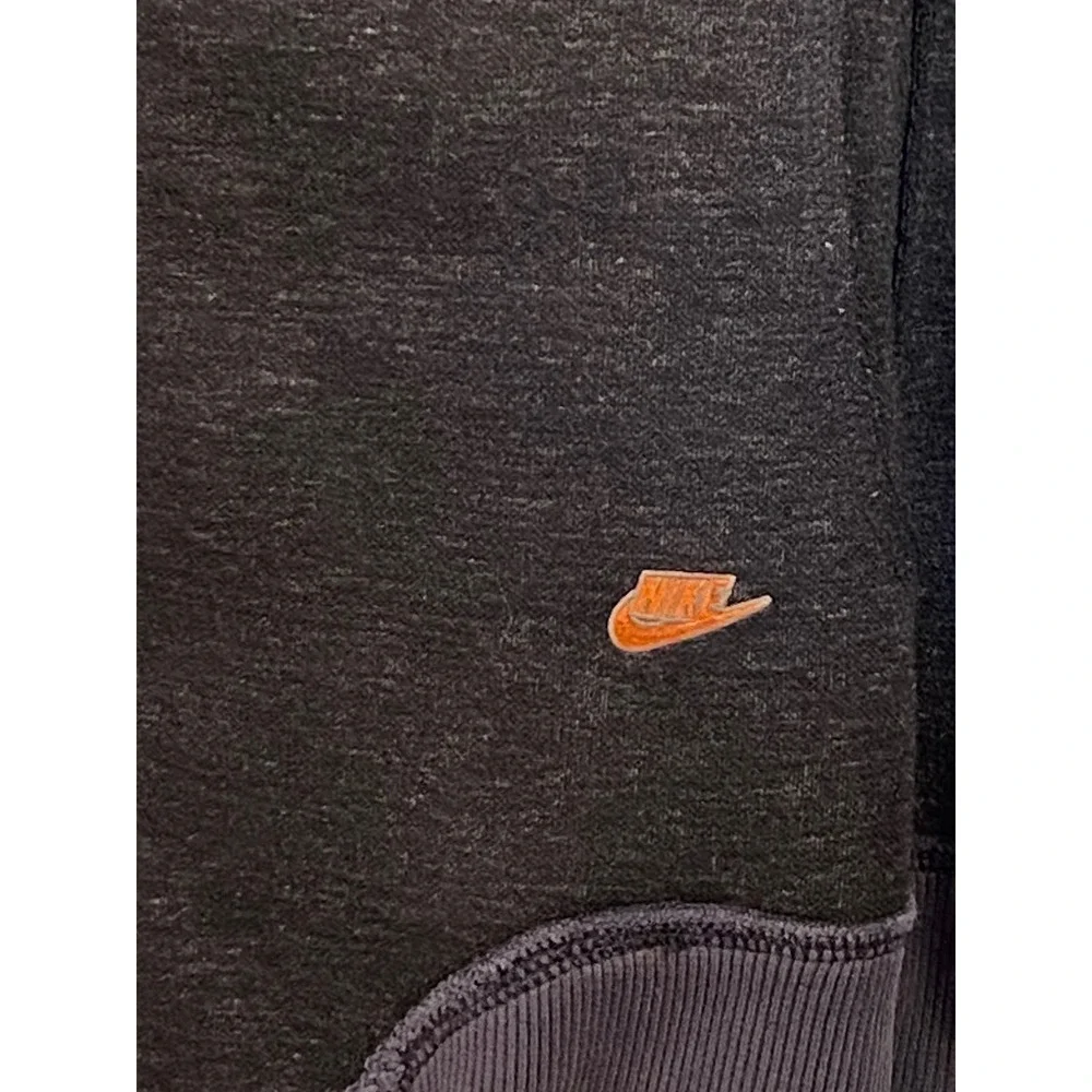 Vintage Nike Mens :arge Full Zip Hoodie Charcoal Grey Waffle Knit Thermal Lining